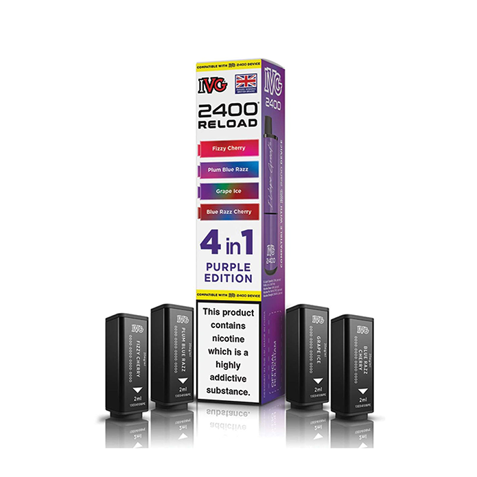 Purple Edition IVG 2400 Reload Refill Pods (x4)