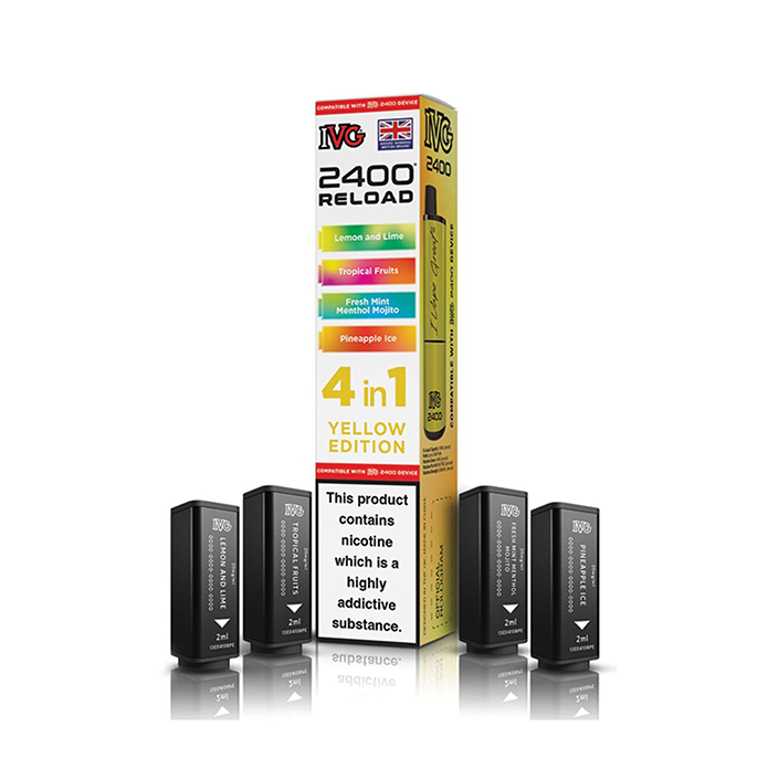 Yellow Edition IVG 2400 Reload Refill Pods (x4)