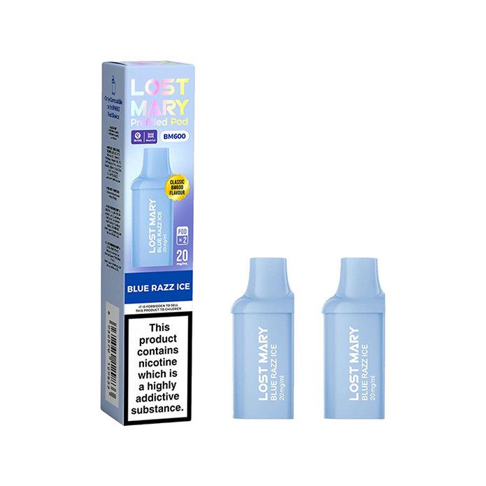 Blue Razz Ice Lost Mary BM600 Pods (x2)