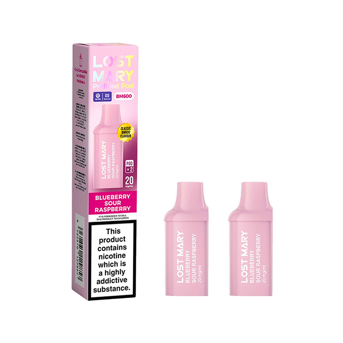 Blueberry Sour Raspberry Lost Mary BM600 Pods (x2)